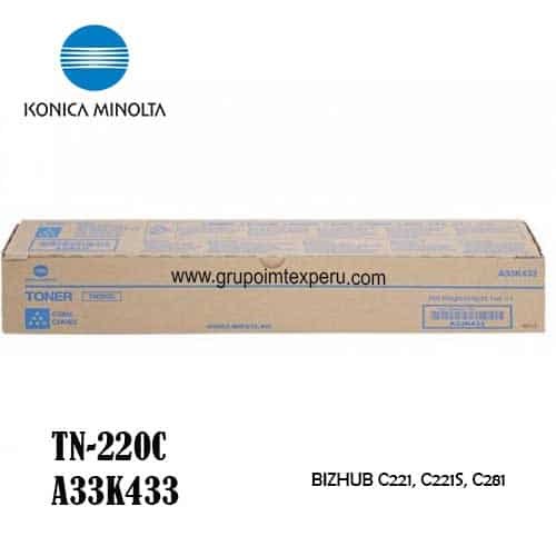 toner konica minolta tn-220c cyan para bizhub c-221 c281 a33k433