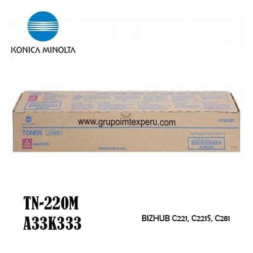 toner konica minolta tn-220m magenta para bizhub c-221 c281 a33k333