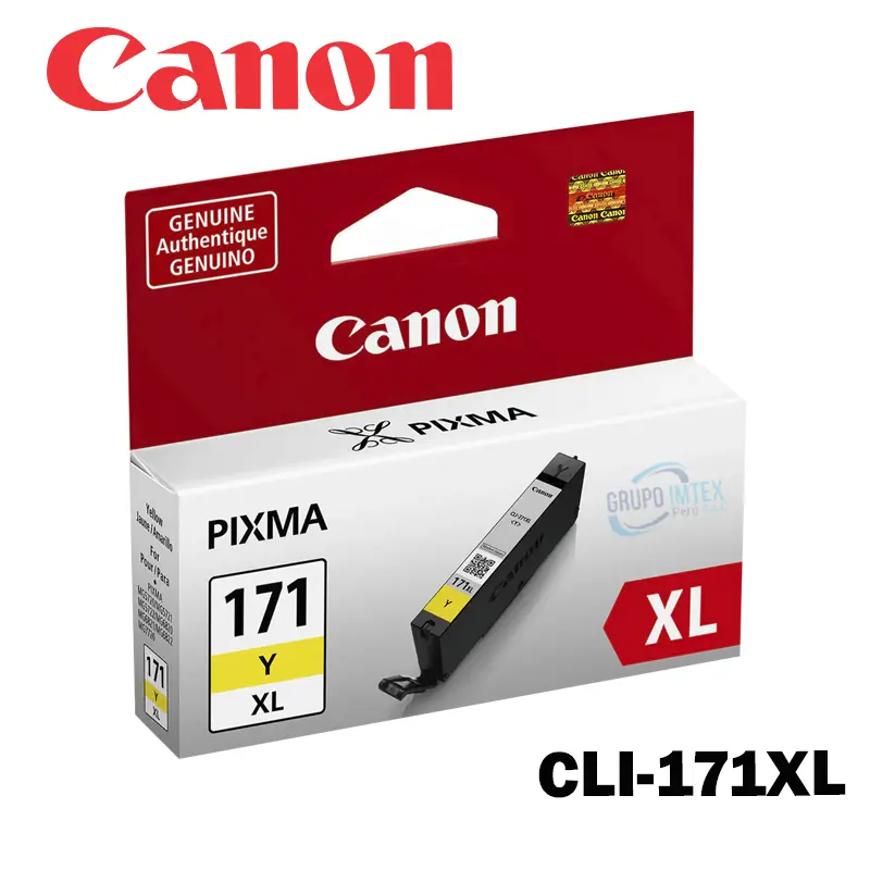 Tinta Canon Cli-171XL  Yellow Mg5710, Mg6810, Mg7710