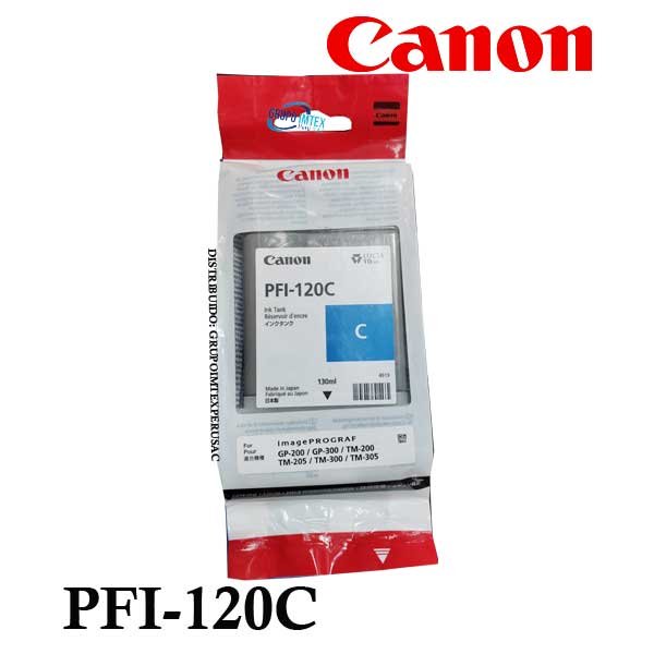 Tinta Canon Imageprograf Tm-200, Tm-300【Pfi-120C Cyan】