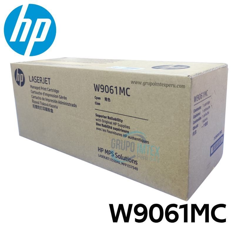 Toner Hp W9061MC Cyan Laserjet E55040, Mfp E57540, Flow Mfp E57540