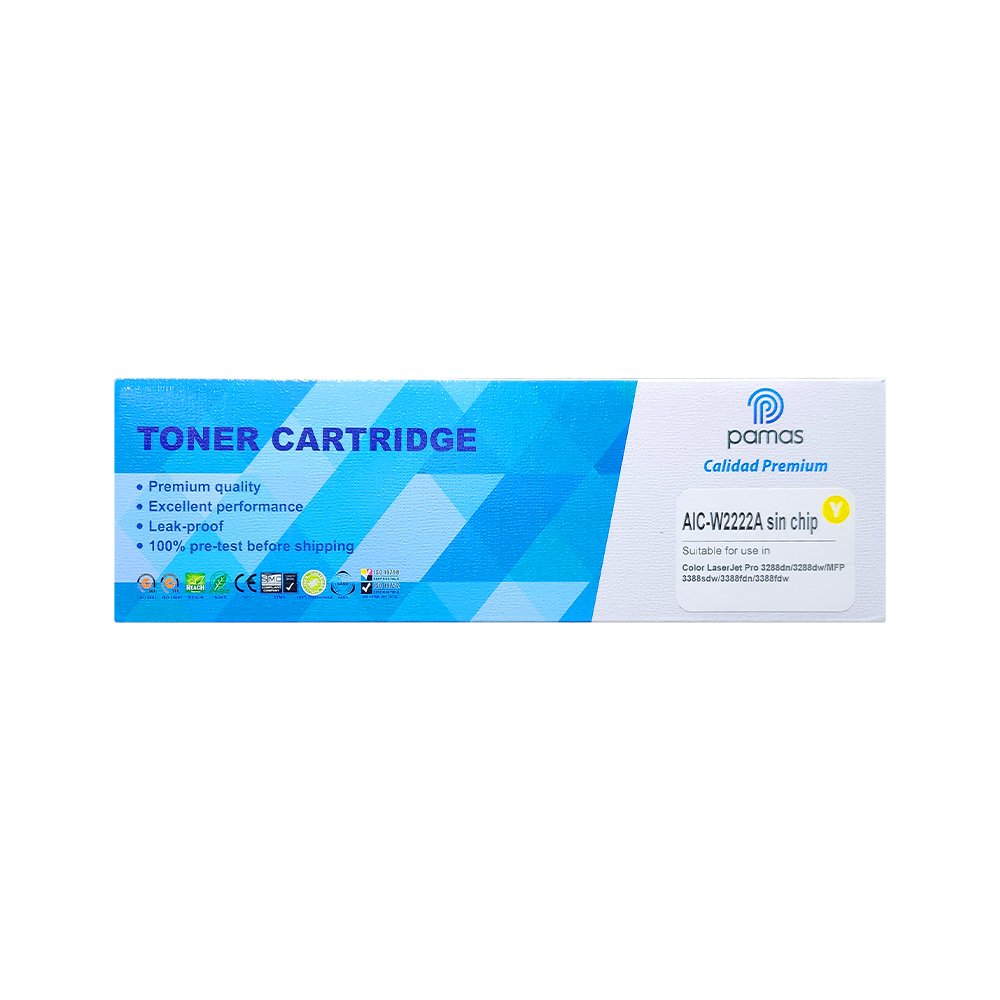 Toner Compatible Pamas Para HP 222A (W2222A) Sin Chip – Amarillo